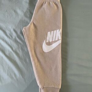 Nike Kids Beige Joggers with White Logo